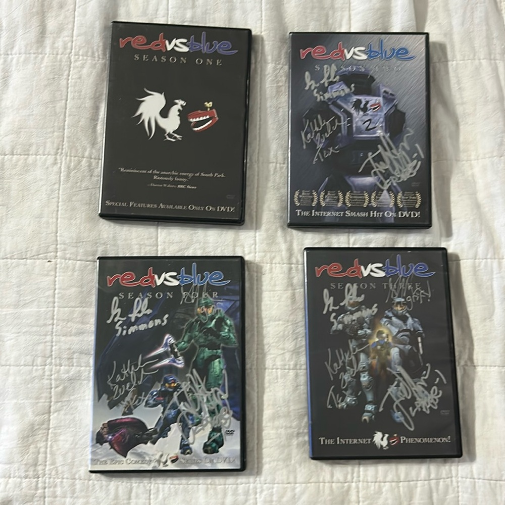 Red bs Blue seasons 1-4. 2-4 autographed.